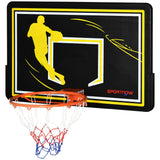 easycomfort canestro basket per bambini e adulti da indoor e outdoor in acciaio e pe 110x90x70 cm nero e giallo