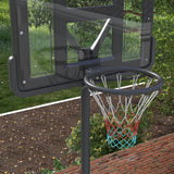 easycomfort canestro basket ad altezza regolabile per giardino e piscina con base riempibile 110x75x195 370 cm nero