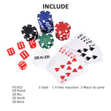 easycomfort valigetta poker professionale in alluminio set con 200 fiches e 2 mazzi per texas hold em e blackjack