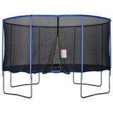 easycomfort easycomfort tappeto elastico per bambini e adulti con rete e bordo imbottito giochi da giardino e casa 426x269cm blu e nero ean 8055776914800