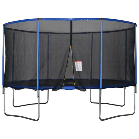 easycomfort easycomfort tappeto elastico per bambini e adulti con rete e bordo imbottito giochi da giardino e casa 426x269cm blu e nero ean 8055776914800