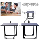 easycomfort easycomfort tavolo da ping pong pieghevole e salvaspazio con rete da gioco per interno in acciaio e mdf 182x91x76cm blu