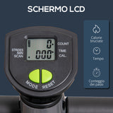 easycomfort easycomfort stepper con manubrio e monitor lcd pedali antiscivolo e struttura in acciaio e abs grigioverde