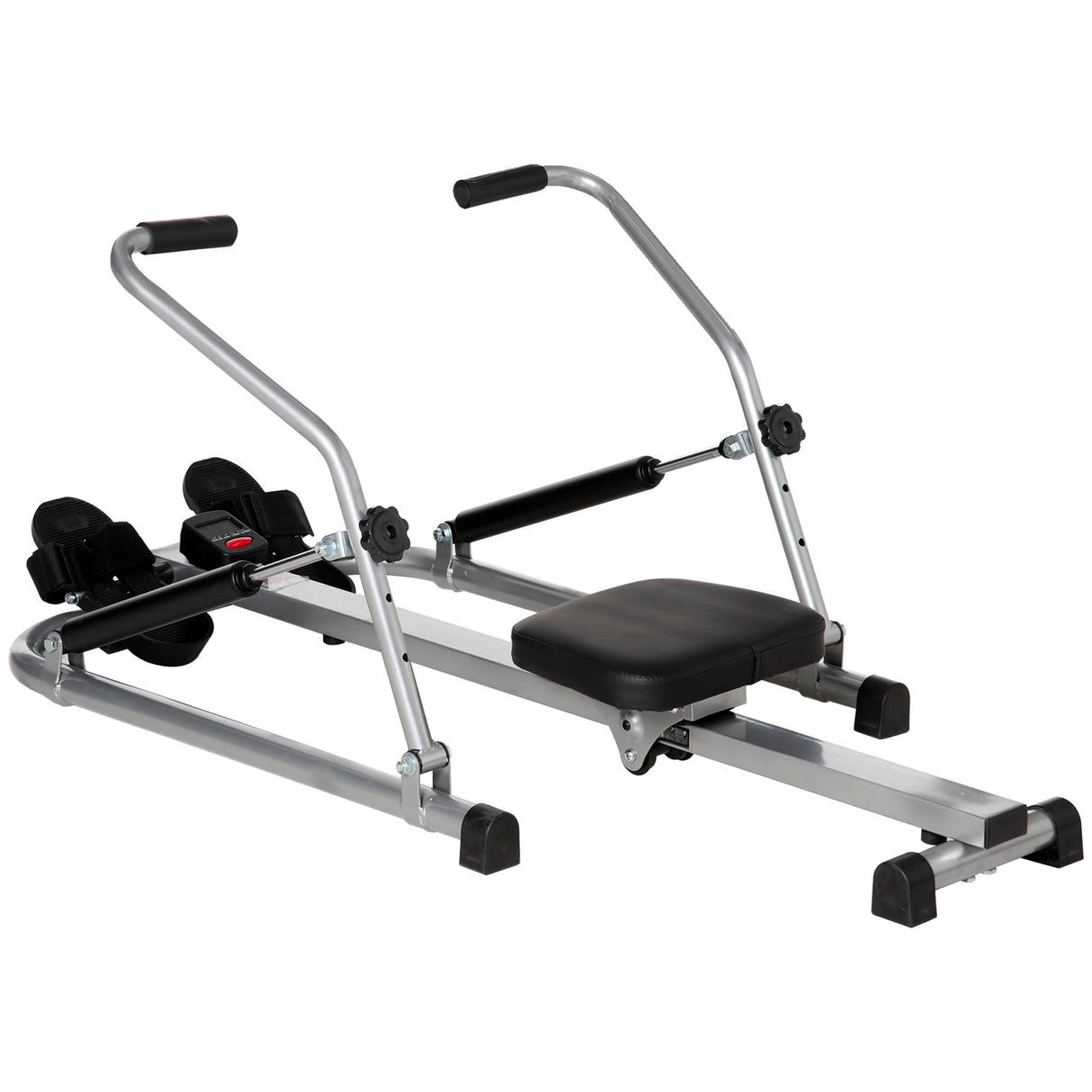 easycomfort vogatore pieghevole 4 livelli di resistenza e display acciaio e abs 129x70x70 cm