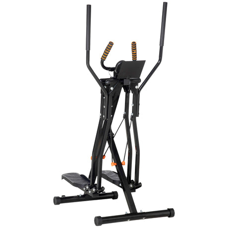 easycomfort cyclette ellittica con 4 livelli di resistenza monitor lcd e 2 ruote in acciaio e abs 90x62x150 cm nero