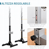 easycomfort set 2 rack porta bilanciere in acciaio ganci con altezza regolabile capacita 110kg 55x57x105 170cm nero