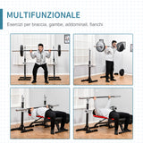 easycomfort set 2 rack porta bilanciere in acciaio ganci con altezza regolabile capacita 110kg 55x57x105 170cm nero