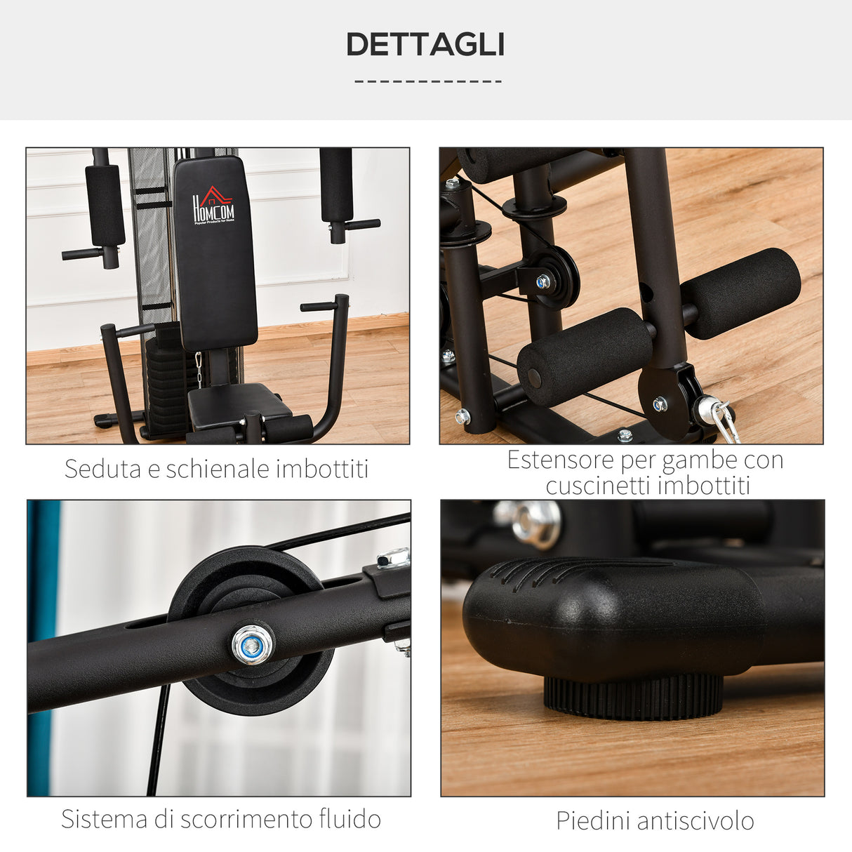 easycomfort easycomfort stazione fitness palestra multifunzione per allenamento a casa e professionale acciaio 150x110x210cm nero