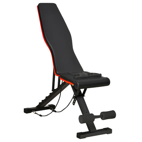 easycomfort easycomfort panca multifunzione per addominali e pesi inclinazione regolabile ed elastici 130x48x48 109cm nero
