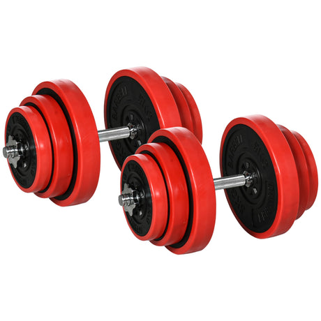 easycomfort set manubri palestra con pesi da 40kg rivestiti in gomma in metallo e sabbia di ferro 45x26x26 cm rossa