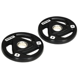 easycomfort set di 2 dischi pesi in acciaio con rivestimento in gomma per bilanciere