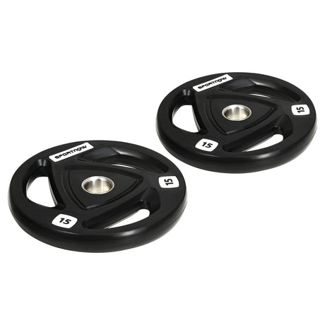 easycomfort set di 2 dischi pesi da 15kg in acciaio con rivestimento in gomma per bilanciere