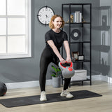 easycomfort kettlebell 14kg in pu e sabbia con base piatta e impugnatura per stacchi squat e sollevamenti 26x18x32 cm rosso