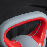 easycomfort kettlebell 14kg in pu e sabbia con base piatta e impugnatura per stacchi squat e sollevamenti 26x18x32 cm rosso
