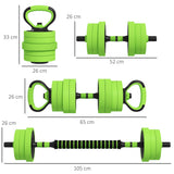 easycomfort pesi da palestra set 4 in 1 da 40kg totali utilizzabile come kettlebell manubri e bilancieri