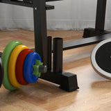 easycomfort rastrelliera per manubri in acciaio con 4 aste regolabili per pesi e kettlebell 131x75x80 cm nero