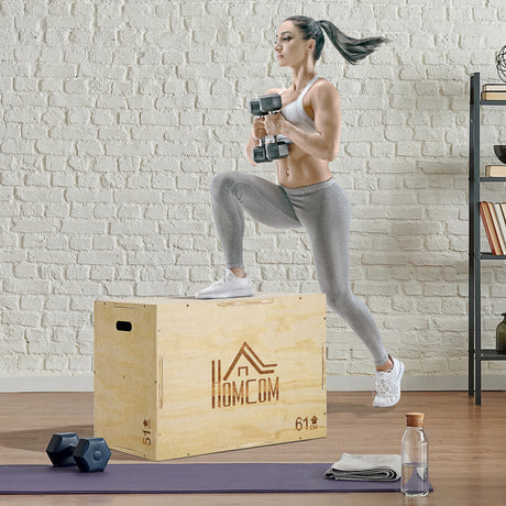 easycomfort plyo box in legno a 3 altezze jumping box pliometrico capacita 120kg 61x51x76cm