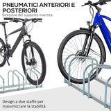 easycomfort rastrelliera portabiciclette parcheggio per 3 biciclette in acciaio 76x33x27 cm argento