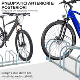 easycomfort rastrelliera portabiciclette parcheggio per 4 biciclette in acciaio 110x33x27 cm argento