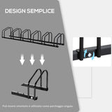 easycomfort rastrelliera portabiciclette parcheggio per 6 biciclette in acciaio 179x33x27 cm nero