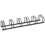 easycomfort rastrelliera portabiciclette parcheggio per 6 biciclette in acciaio 179x33x27 cm nero