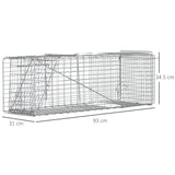 easycomfort easycomfort gabbia trappola per ratti topi e nutrie pieghevole in acciaio 93x31x34 5cm argento