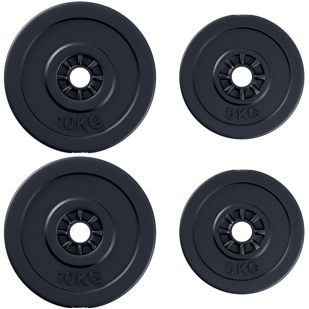 easycomfort easycomfort set di 4 dischi pesi per bilanciere e manubri peso totale 30kg 2x5kg e 2x10kg nero