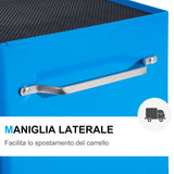 easycomfort easycomfort carrello porta utensili da officina con cassettiera azzurro 61.5 x 33 x 85cm