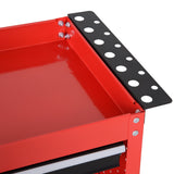 easycomfort carrello portautensili da officina rosso 70x35x75.5cm