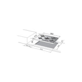 de longhi piano cottura a gas de longhi life nsl 590 nc 5 fuochi l90xp51 vetroceramica nero ean 8024651211303