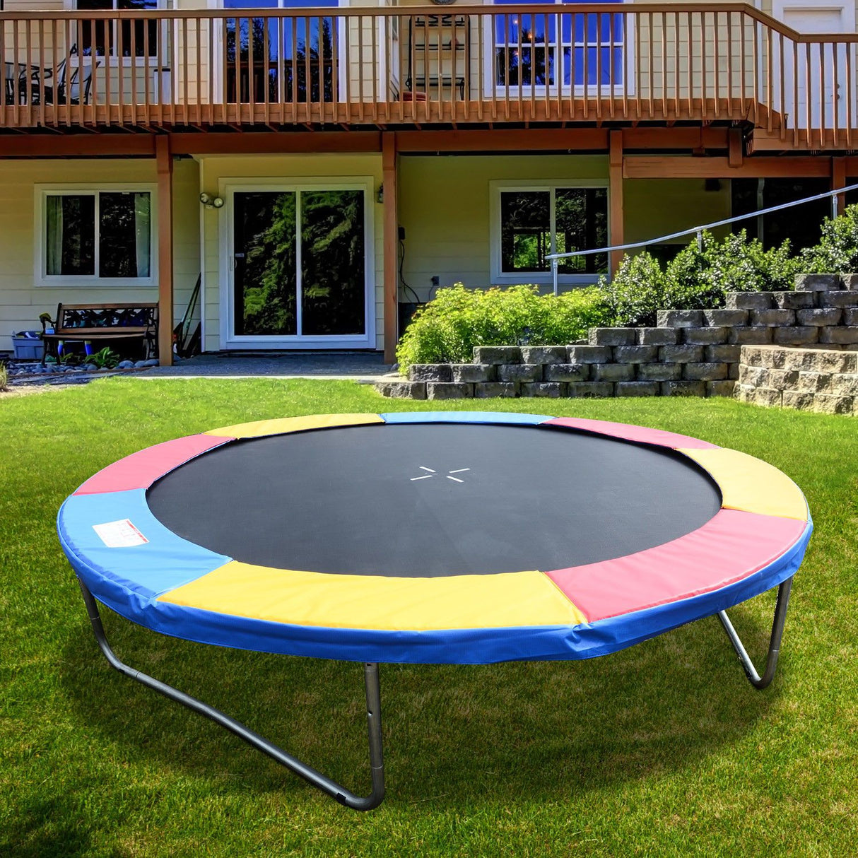 easycomfort easycomfort copertura di protezione per trampolino elastico rosso giallo e blu o244cm