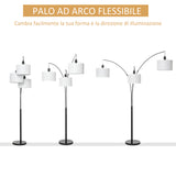 easycomfort easycomfort lampada da terra 3 luci e braccia flessibili base in marmo altezza 205cm ean 8055776913513
