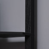 easycomfort easycomfort lampada da terra angolare con ripiani e paralume in tessuto 50x37x159cm nero