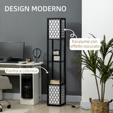 easycomfort easycomfort lampada da terra a colonna in mdf e plastica con 2 ripiani per soggiorno studio e camera da letto 26x26x156 cm