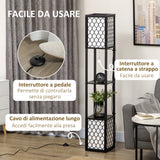 easycomfort easycomfort lampada da terra a colonna in mdf e plastica con 2 ripiani per soggiorno studio e camera da letto 26x26x156 cm