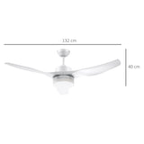 easycomfort ventilatore da soffitto con luce led a 3 modalita con telecomando 6 velocita 132x40cm