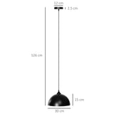 easycomfort easycomfort lampada a sospensione moderna ad altezza regolabile set 2 pezzi in metallo con viti incluse 30x126 cm nero