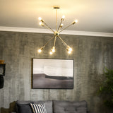 easycomfort easycomfort lampada a sospensione in metallo oro con 10 luci per cucina soggiorno e camera da letto 65x65x78 5 cm