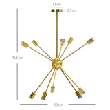 easycomfort easycomfort lampada a sospensione in metallo oro con 10 luci per cucina soggiorno e camera da letto 65x65x78 5 cm