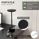 easycomfort easycomfort lampada senza filo touch luce led 3 tonalita e batteria ricaricabile 13x28 5cm nero