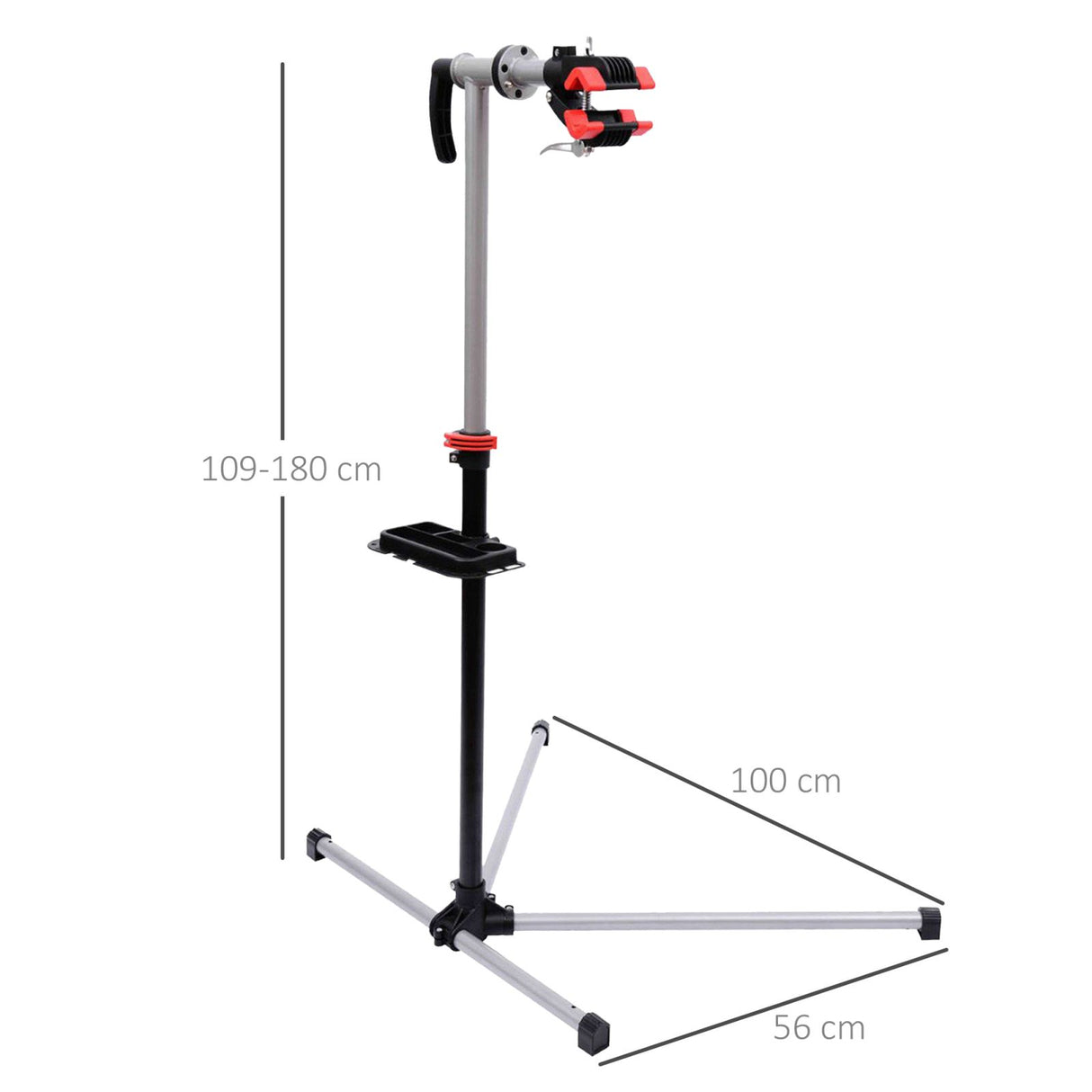 easycomfort easycomfort cavalletto manutenzione bici con piedistallo e vassoio in acciaio 100x56x120 190cm