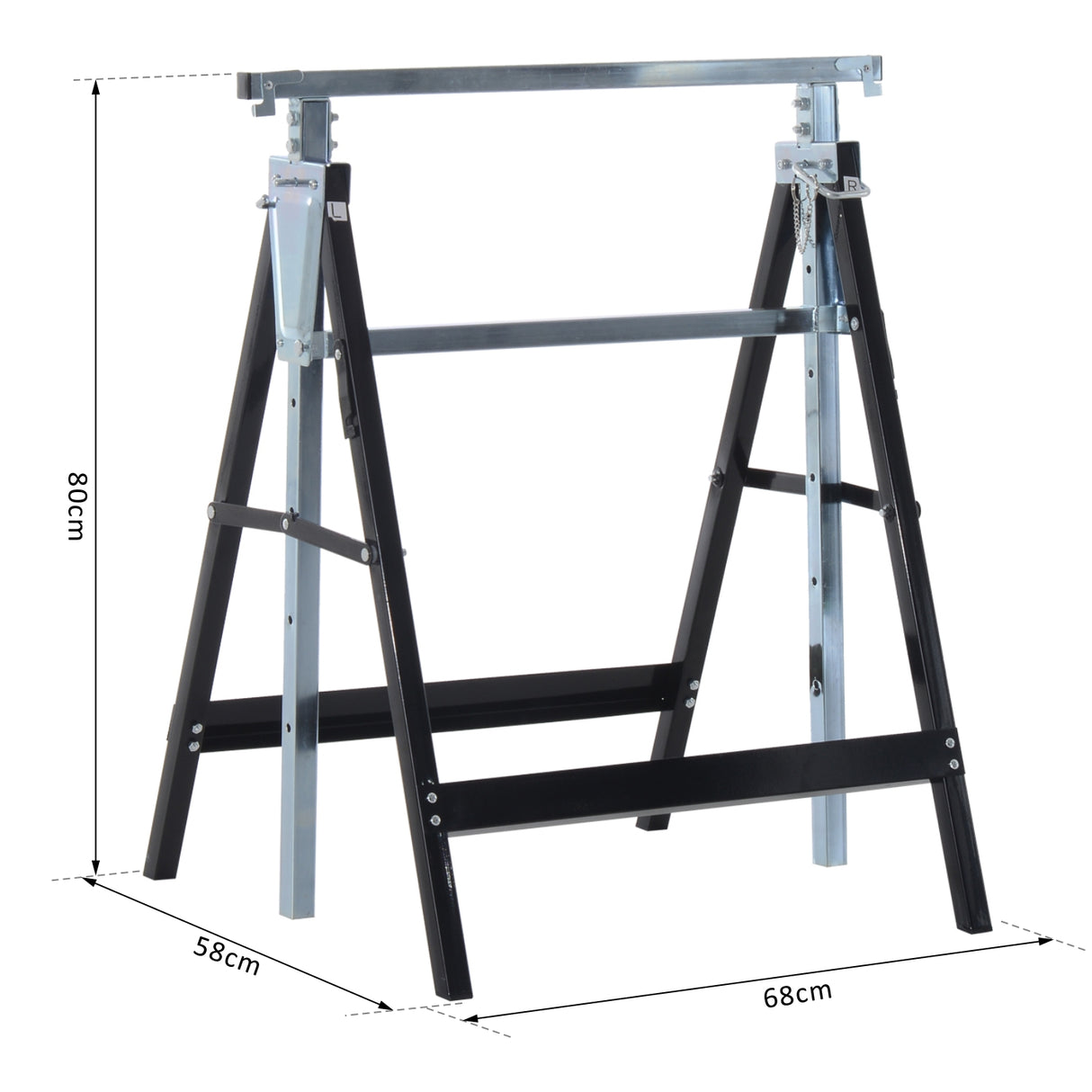 easycomfort set 2 cavalletti da lavoro pieghevoli telescopici altezza regolabile in tubi d acciaio