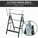 easycomfort set 2 cavalletti da lavoro pieghevoli telescopici altezza regolabile in tubi d acciaio