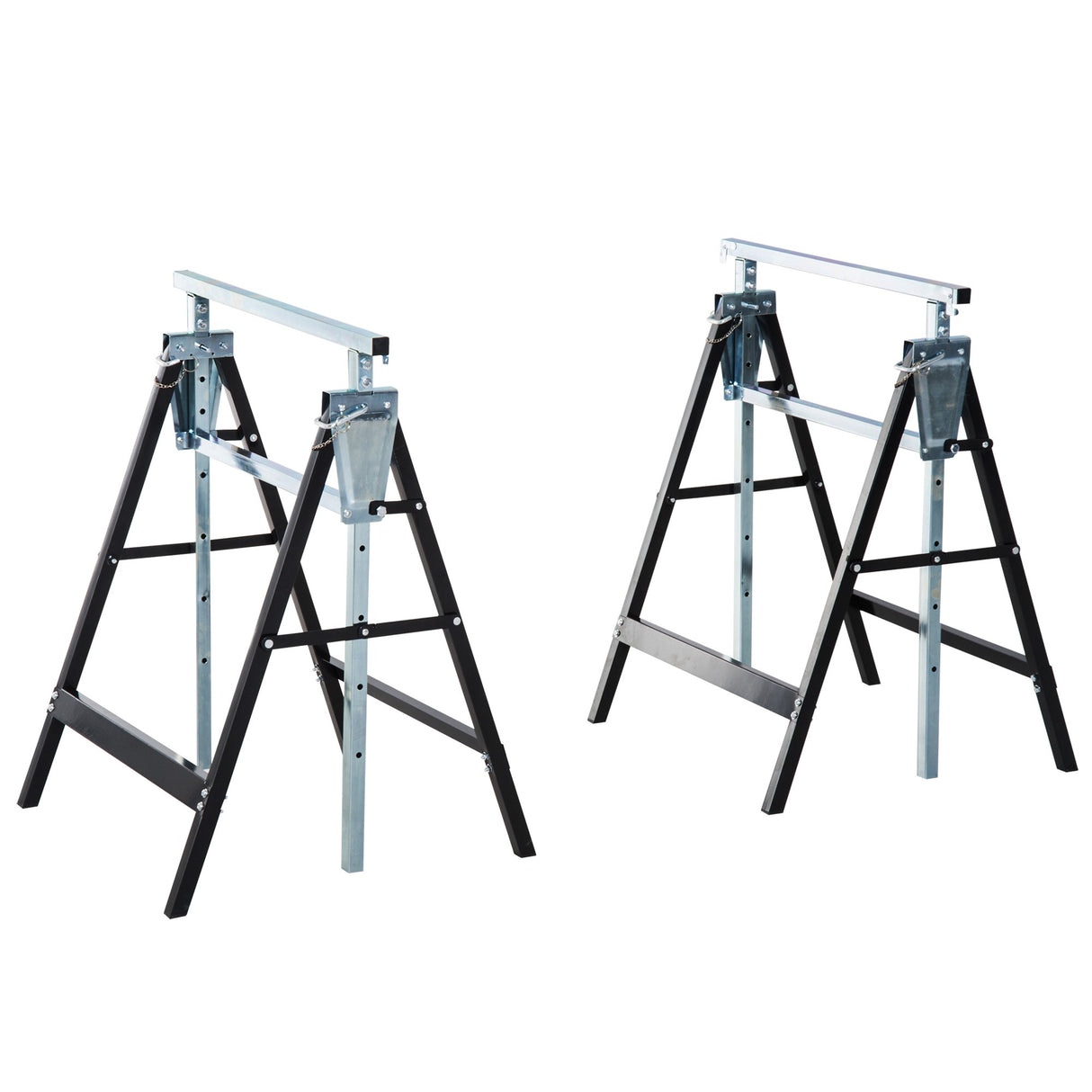 easycomfort set 2 cavalletti da lavoro pieghevoli telescopici altezza regolabile in tubi d acciaio