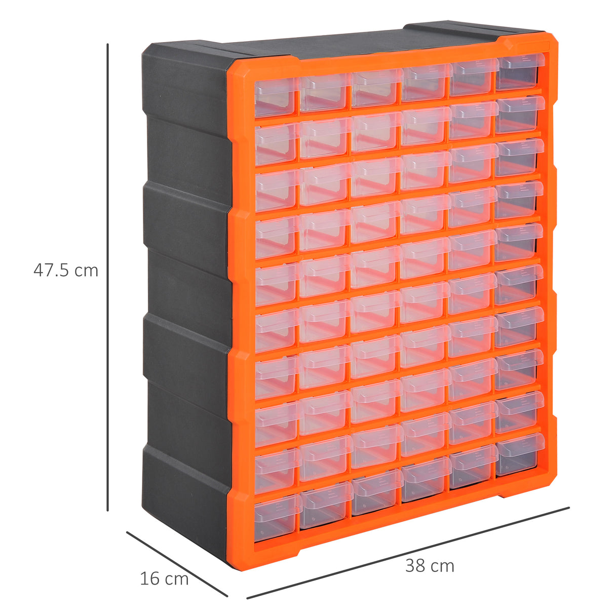 easycomfort easycomfort cassettiera box per accessori minuteria arancione 38x16x47.5cm