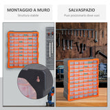 easycomfort easycomfort cassettiera box per accessori minuteria arancione 38x16x47.5cm