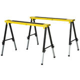 easycomfort easycomfort set 2 cavalletti da lavoro pieghevoli con altezza regolabile portatili e antiscivolo gialli