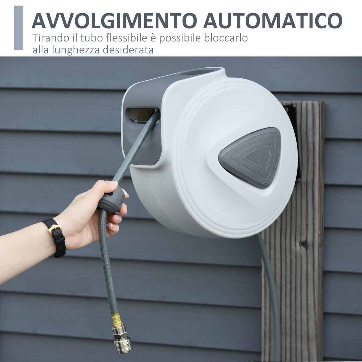 easycomfort easycomfort avvolgitubo automatico da parete con attacco 1 4 180 20 _ 2m