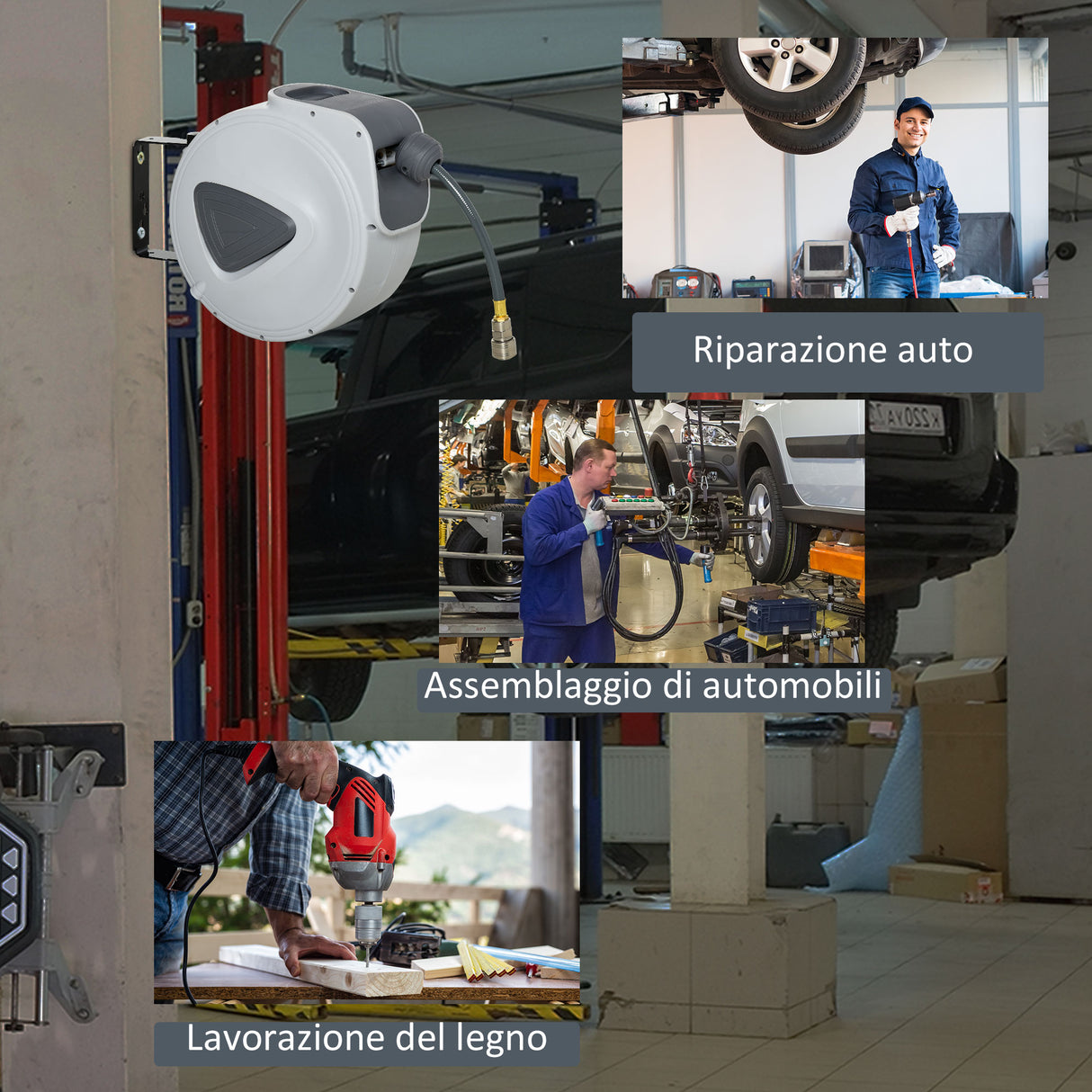 easycomfort easycomfort avvolgitubo automatico da parete con attacco 1 4 180 20 _ 2m