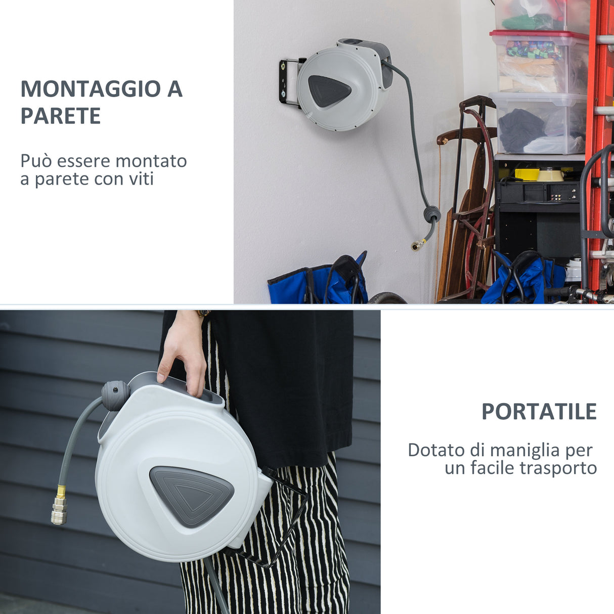 easycomfort easycomfort avvolgitubo automatico da parete con attacco 3 8 10 _ 2m
